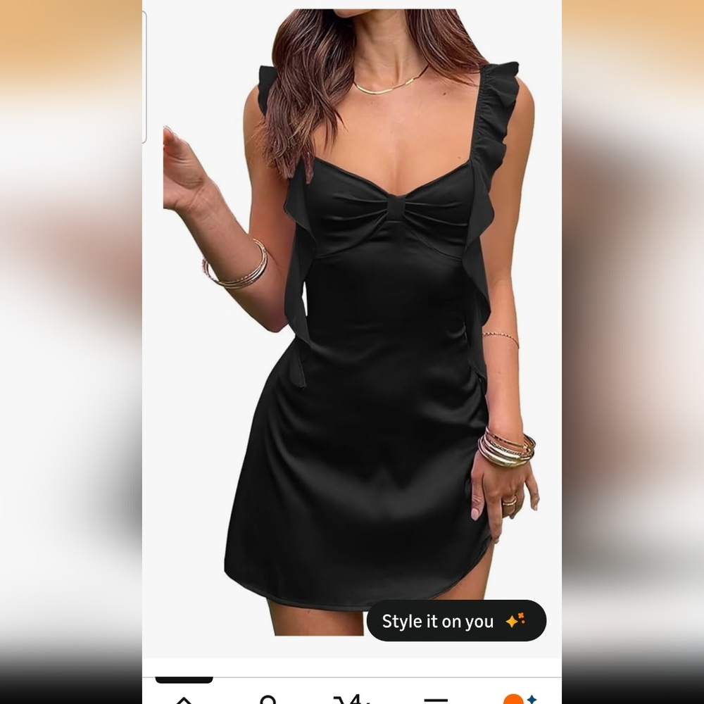 Satin Mini HOCO Dress Ruffles Short